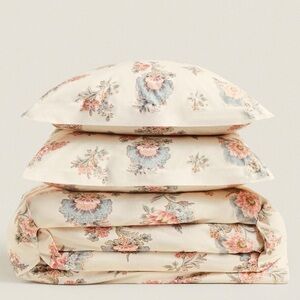 Floral Cream KING COTTON Bedding Set